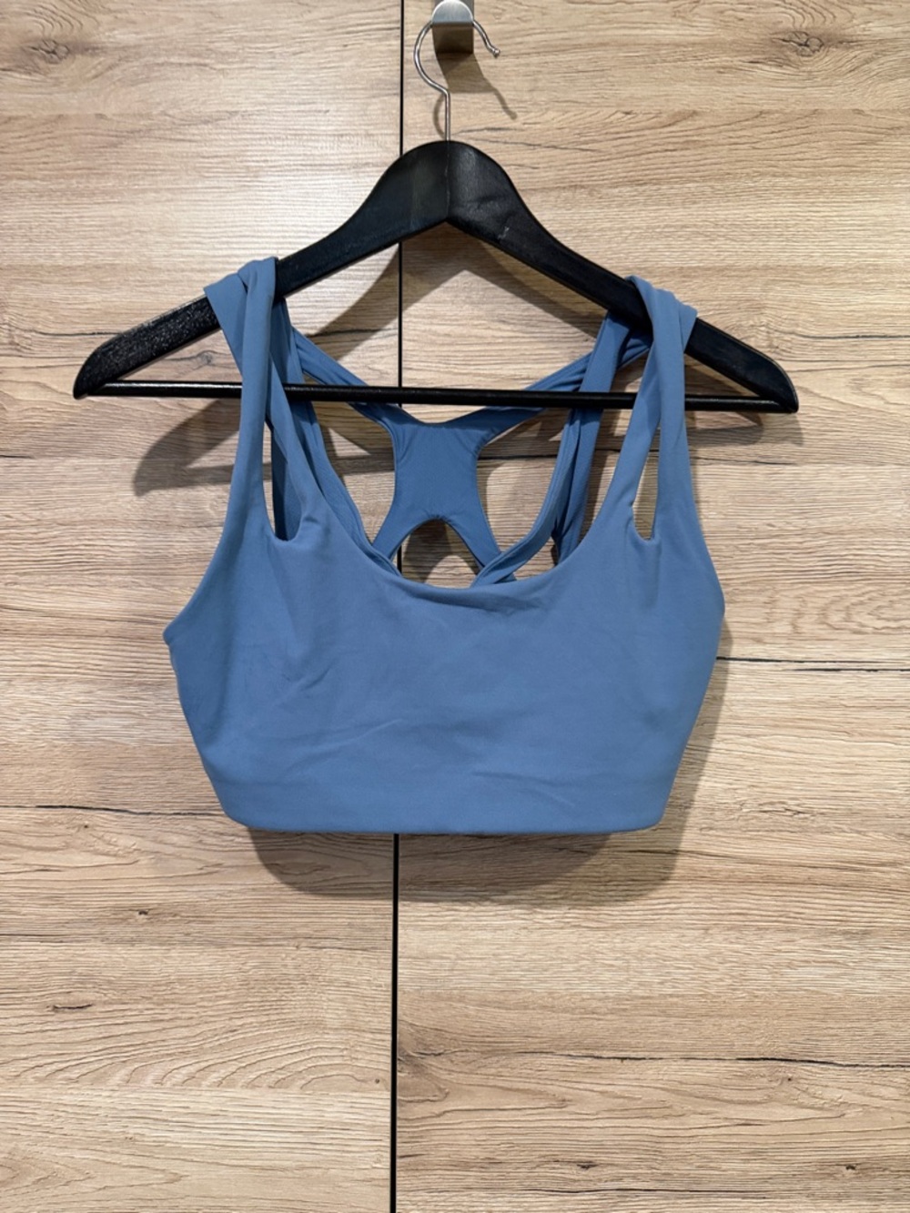 Athleta Dusty Blue Double-Strap Racerback Sports Bra